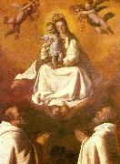 Francisco de Zurbaran the virgin of mercy with two mercedarians painting